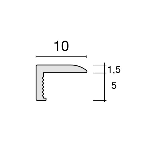 Plinta minimalista argintie din aluminiu CLIPLIST 1X10 - imagine 2