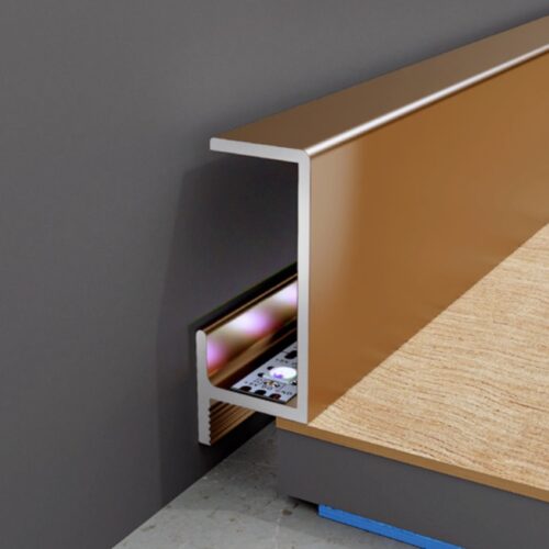 Mini plinta bronze din aluminiu cu lumina LED CLIPLIST 25X12