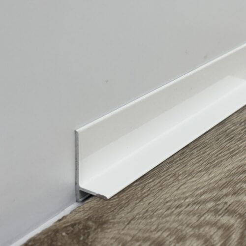 Plinta minimalista alba din aluminiu CLIPLIST 25X15