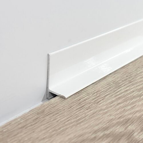 Plinta minimalista alba din aluminiu CLIPLIST 25X15