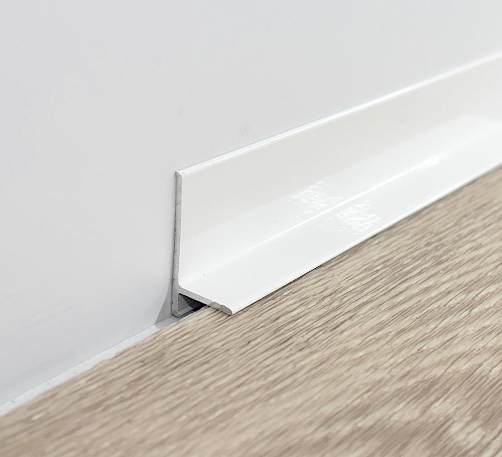 Plinta minimalista alba din aluminiu CLIPLIST 25X15